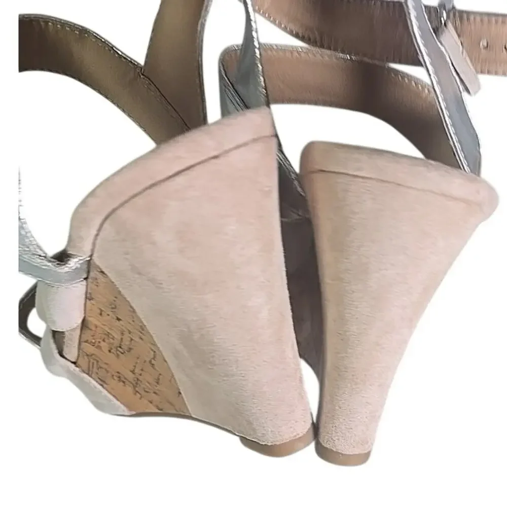 Platform Holiday Wedges Espadrille Womens 10 Metallic & Neutral Christmas Winter